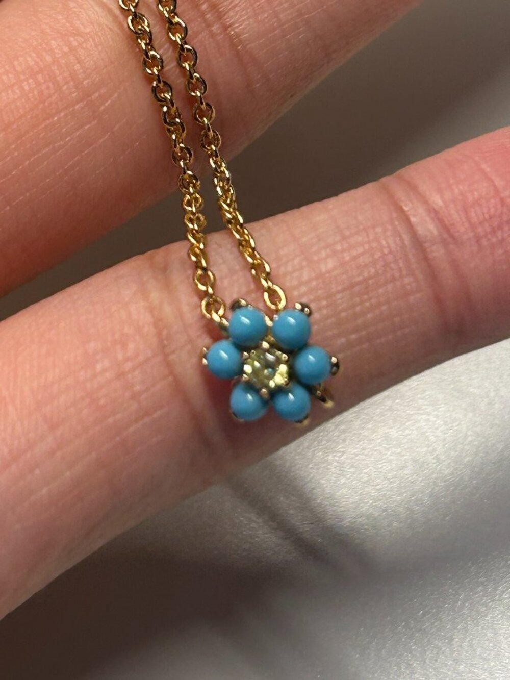 Kate Spade Gold Turquoise Flower Chain Bracelet Dainty Floral Cottagecore Gift - Picture 4 of 9